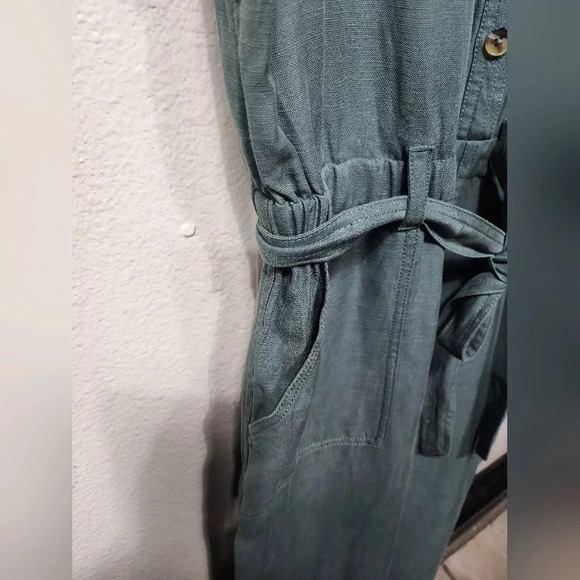 Soft Surroundings Getaway Linen Blend Jumpsuit NWT Sz 16 Casual Minimalist - Picture 11 of 12